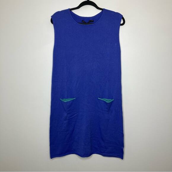 NWT GUDRUN SJODEN Iris Tunic Sleeveless Sweater Blue Small Dress - Picture 1 of 5